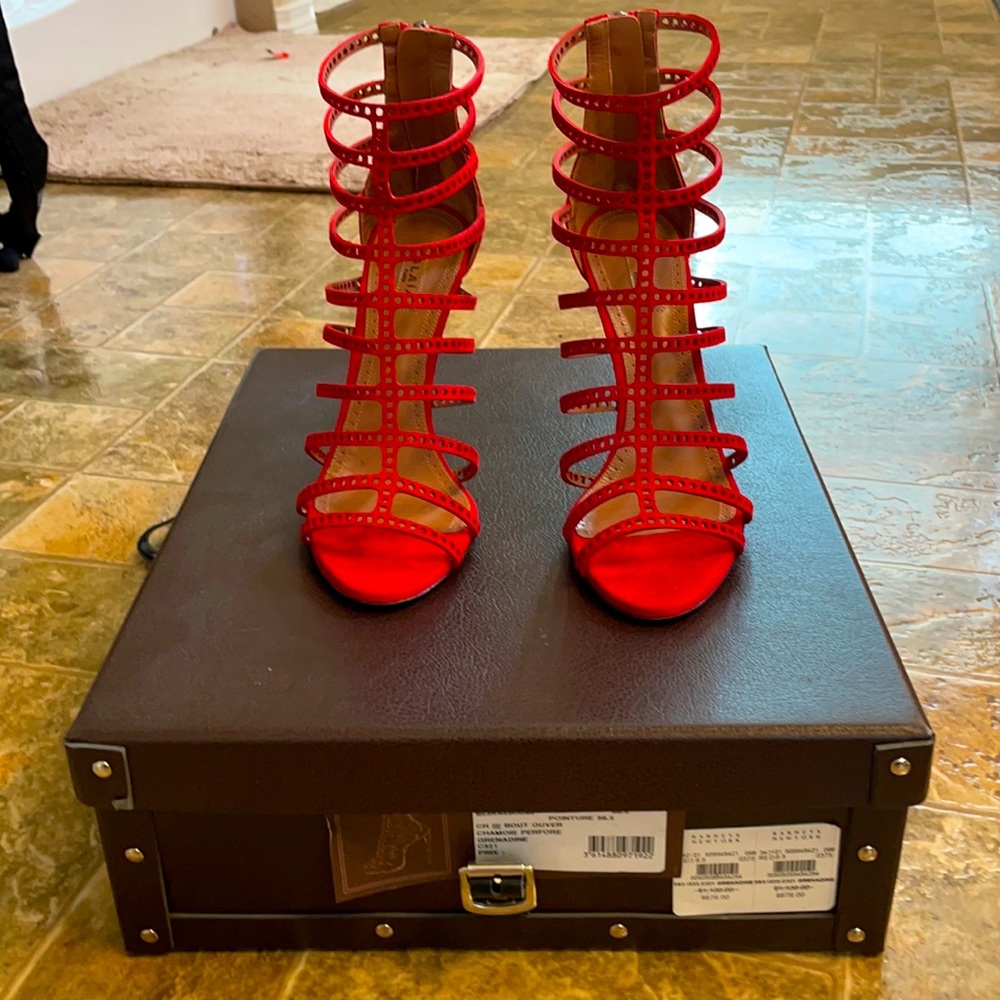 Alaia red suede heels